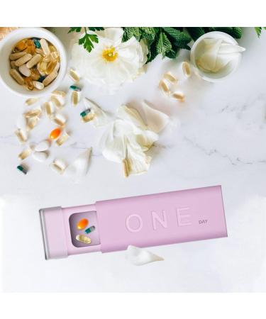 Mini Pill Organizer - 3 Times a Day Travel Case | Portable Cute Pill Box for Medication Vitamins & Supplements - Pink - Buy Online on GoSupps.com