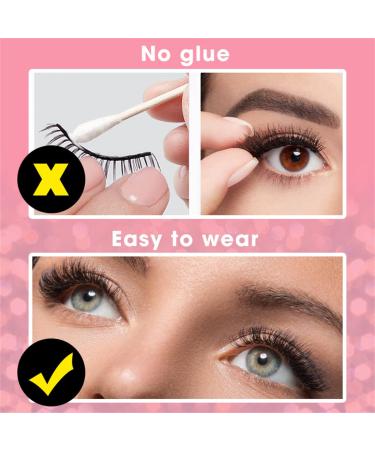 Reusable Self Adhesive False Eyelashes - Natural Look Waterproof 2 Pairs | Easy 3-Second Application | Perfect Gift for Women - Buy Online on GoSupps.com