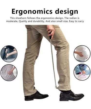 Kangwell Long Handled Stainless Steel Shoe Horn - Extended Reach Assist for Men, Women, and Kids - Sock Remover for Elderly and Disabled - Buy Online on GoSupps.com