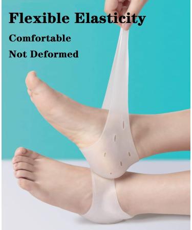 Silicone Heel Cushions 2 Pairs of Gel Sleeves & Cups for Plantar Fasciitis Relief | Comfortable Heel Socks for Men & Women - Buy Online on GoSupps.com