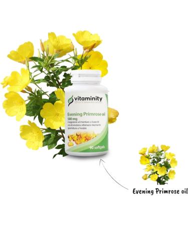  Vitaminity Evening Primrose Oil Dietary Supplement - Antioxidant and anti-inflammatory for skin and joints based on Enoterra oil - 90 Softgel Capsules - Buy Online on GoSupps.com