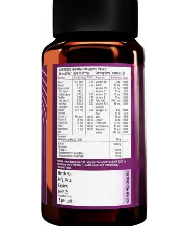Omega 3 Fish Oil 1000mg Capsules with Multivitamin (60 Capsules) | Fish Oil EPA DHA with Ginseng & 21+ Ingredients for Energy Immunity - Buy Online on GoSupps.com