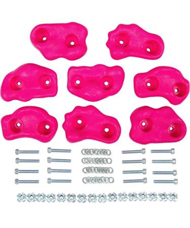 Swing Set Stuff Small Textured Rock Holds (Pink) with SSS Logo Sticker (Set of 8)
