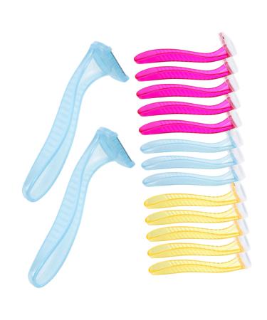 Adocarn Handscher 15 pieces of women's shaver abdominal muscle epilier women razor manual tool hair removal device mass razing stainless steel razor mass eye brow cutter miss