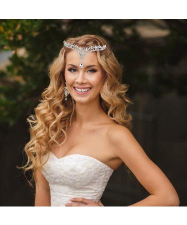 Lurrose Bridal Head Chain | Silver Forehead Headband Jewelry for Wedding Hair Accessories - Buy Online on GoSupps.com