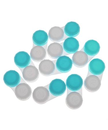 10 x Contact lens storage cases with L and R caps (blue)