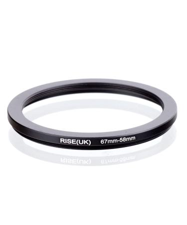 Rise(UK) 62-37/43/46/49/52/55/58/60 67-46/49/52/55/58/60/62 69-52/58/67 Step Down Filter Ring Adapter (67mm-58mm)