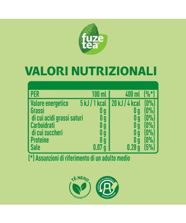  Fuze FuzeTea Lemon and Lemongrass Sugar-Free - 12 x 400ml bottles iced lemon tea with a hint of lemongrass sugar-free in a 100% recyclable PET bottle non-alcoholic beverage - Buy Online on GoSupps.com
