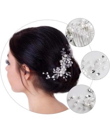 FRCOLOR Wedding Hair Comb Pearl Rhinestone Crystal Bridal Headpiece Hair Clip Barrette Wedding Hair Accessories for Women - Buy Online on GoSupps.com
