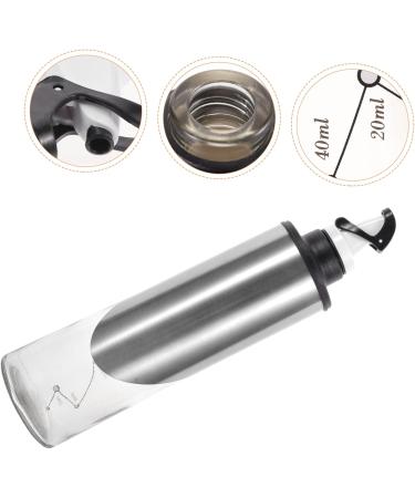 Zerodeko Glass Oil Bottle 2pcs Condiment Bottles Vegetable Oil Metal Glass Condiment Dispenser 27.5X7CMx2pcs Silverx2pcs - Buy Online on GoSupps.com