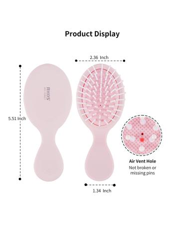 RHOS Mini Travel Hair Brush - Pocket Detangler for Wet/Dry Hair - Travel Size Paddle Brush for All Hair Types - Mini Pink Brush for Women/Men/Kids (1 Pack) - Buy Online on GoSupps.com