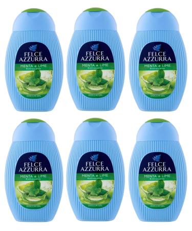 Felce Azzurra 6 x Blue Fern Mint & Lime Refreshing Shower Gel - Shower Gel 250ml