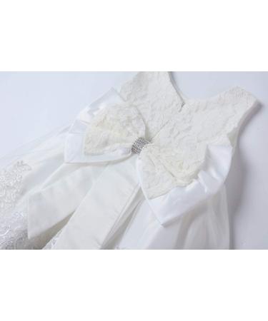 LZH Baby Girls Lace Dress | Wedding Pageant Baptism Christening Tutu Gown | 6-12 Months White - Buy Online on GoSupps.com