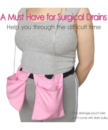 Breathable Drain Holder Pouch for Tummy Tuck & Mastectomy - Quick Dry Mesh Shower Bag for JP Drains & Bulbs - Pink Post-Surgery Belt Supplies - Buy Online on GoSupps.com