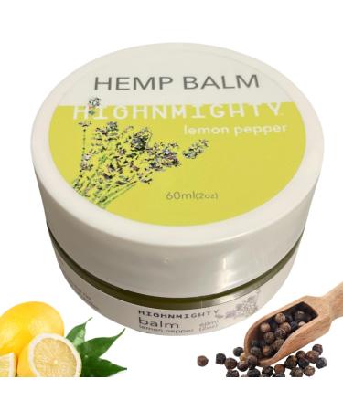 Highnmighty Maximum Strength Lemon Pepper Hemp Balm Salve | Daytime Relief Relaxing Natural Fast-Acting Topical Cream for Muscle Joint Back Knee Shoulder Neck Elbow Hand Foot Relief 60ml (2oz)