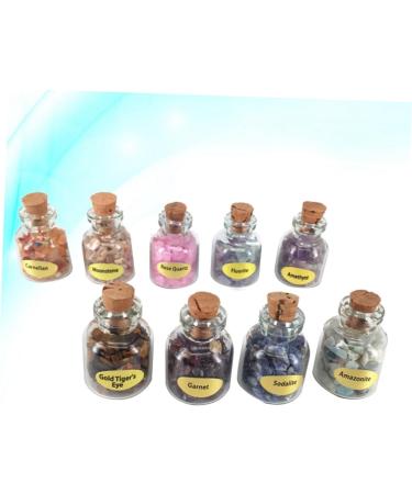 JECOMPRIS Chakra Healing Stones Crystal Gemstone Chips 18 Pcs Wishing Bottle Decorate Chakra Gemstone Beads Turquoise Crystal Stone As Shownx2pcs 9PCSx2pcs - Buy Online on GoSupps.com