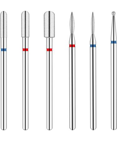 Sibba 6 PCS Diamond Russian Manicure Drill Bits Set for Nail, Wood, Glass, Plastic, Ceramic - Professional Cuticle Drill Bit Set for Manicure - Buy Online on GoSupps.com
