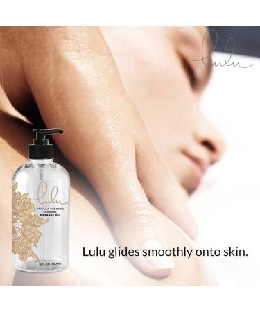 Lulu Massage Oil with Fractionated Coconut Oil - 16 oz (Vanilla) | Relax & Rejuvenate | International Shipping - Buy Online on GoSupps.com