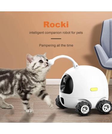 ROCKI Robot: Smart 3-in-1 Pet Companion with Full HD Camera, Night Vision, 2-Way Audio, WiFi Connectivity, and Snack Feeding - Interactive Toy for Cats & Dogs - Buy Online on GoSupps.com