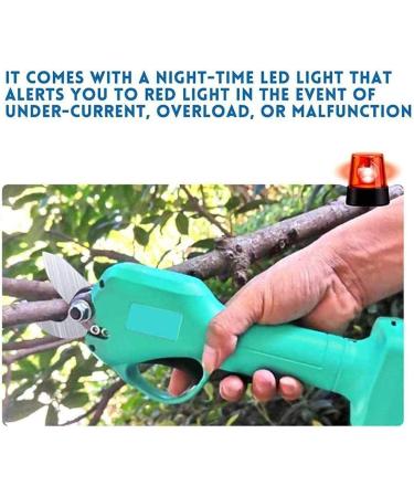 Electric Pruning Shears 0-30Mm with Rechargeable Battery Led Lights Professional Cordless Tree Branch Cutter Scissors-Yellow (Yellow) Small Gift - Buy Online on GoSupps.com