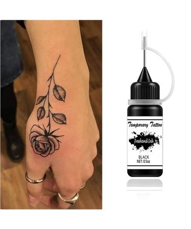 Freehand Ink Temporary Tattoo Kit - Jagua Gel Semi Permanent 3 Bottles Black 1.5oz with 30 Free Stencils for DIY Body Art - Temporary Tattoos for Women, Men, and Kids - Buy Online on GoSupps.com