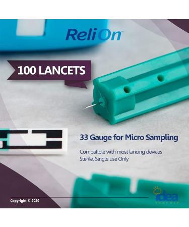 ReliOn Micro-Thin Lancets 100 Ct 33 Gauge Bundle | Diabetes Care Guide Included - Buy Online on GoSupps.com