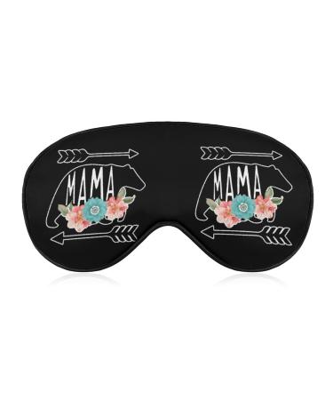 Mama Bear Sleep Mask Soft Blindfold Portable Eye Mask with Adjustable Strap for Men Women