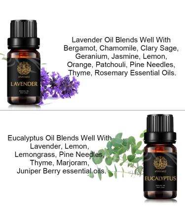Aromatherapy Lavender Essential Oils Set 100% Pure Eucalyptus Scent Essential Oils Set 2X10ml Therapeutic Grade Eucalyptus Aromatherapy Essential Oils Lavender Fragrance Kit for Diffuser Humidifier - Buy Online on GoSupps.com