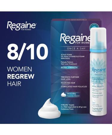 Regaine for Women Hair Growth & Prevents further Hair Loss Scalp Foam with Minoxidil 4 Months Supply 2 x 73ml 73 ml (Pack of 2) - Buy Online on GoSupps.com