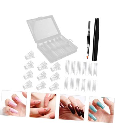 FRCOLOR 1 Set Nail set artificial false nails DIY manicure kit long fake nails Manicure Grinding Strip finger extension clip acrylic nail forms nail kits crystal clip white shaping plastic - Buy Online on GoSupps.com
