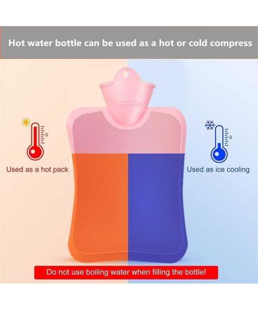 500ML Natural Rubber Mini Hot Water Bottle - Cozy Pain Relief for Waist, Back, Neck, Legs, Shoulders, Feet - Leak Proof & Warmth - Pink (Medium) - Buy Online on GoSupps.com