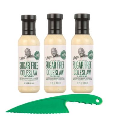 G Hughes Sugar Free Coleslaw Bundle, Includes Three (3) 12 fl oz G Hughes Sugar Free Coleslaw Bottles and One (1) Lettuce Knife