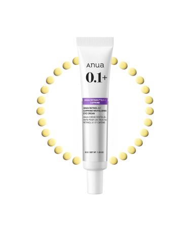 ANUA Retinol 0.1 Caffeine Revitalizing Eye Cream Under Eye Cream For Hydration Glow Up Eye Contour Niacinamide Retinol For Face Night Cream For Eye Care Korean Skin Care (30g/1.05oz)
