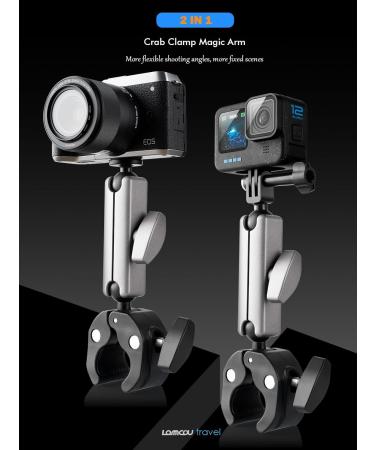 Lammcou Go Pro Motorcycle Bracket - Aluminum Invisible Action Camera Handlebar Mount for Insta360 X3 Go 3 Hero 12 11 10 9 - Dual 360 Rotatable Ball Head - Buy Online on GoSupps.com