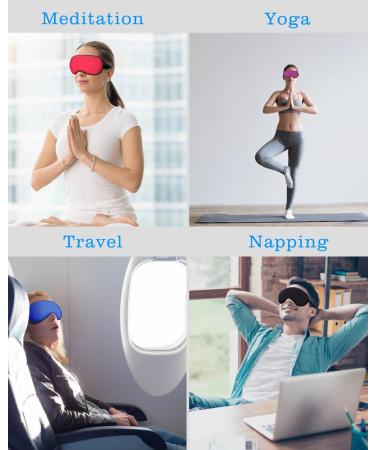 Barlixy Silk Sleep Mask 4 Pack for Women and Men - Super Soft Eye Mask, Adjustable Blindfold in Red, Purple, Blue, Black - Buy Online on GoSupps.com
