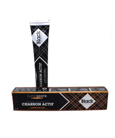 SUPERWHITE Black Edition Activated Charcoal Toothpaste - 75ml | Premium Teeth Whitening & Fresh Breath | Ships Internationally - Buy Online on GoSupps.com