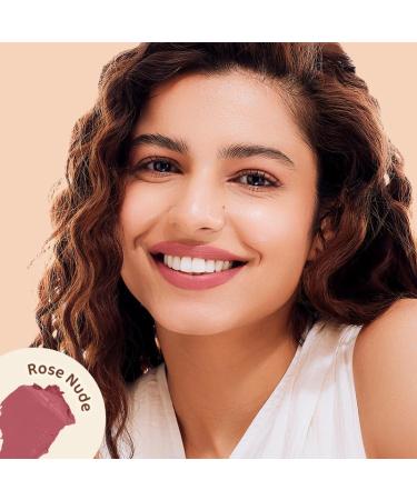 Creamy Matte Long Stay Lipstick | Murumuru Butter & Vitamin E | 8-Hour Flakeproof Non-Drying Intense Color Payoff | Rose Nude - 4.2g - Buy Online on GoSupps.com