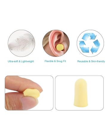 Foam Ear Plugs for Noise Reduction - 60 Pcs Soft Sound Blocking Earplugs for Concerts Travel and Sleeping - Yellow - Buy Online on GoSupps.com