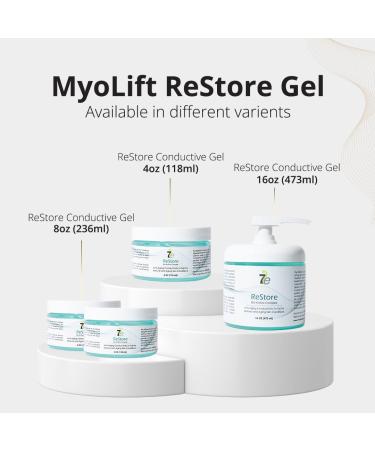 7E Wellness Myolift Restore Conductive Gel with Bio-Active Complex - 16oz - Facial Skin Care Products with Green Tea Extract Hyaluronic Acid&Collagen Peptides Anti Aging &Skin Tightening 16oz-Pack 1 16 Fl Oz (Pack of 1) - Buy Online on GoSupps.com