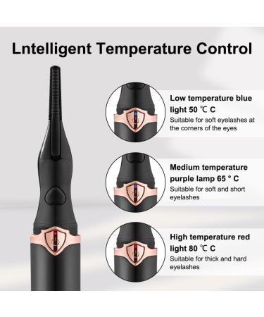 Heated Eyelash Curler - 2-in-1 Electric Eyelash Curler Electric USB Eyelash Curler with 3 Temperature Modes 24 Hours Long Lasting Eyelash Brush for Real and False Eyelashes - Buy Online on GoSupps.com