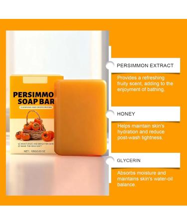  ZLHHRZJX Persimmon Soap for Body Odor Reduce Seniors Smell Targeted Soaps Deodorizing Soap for Body Odor Control Persimmon Extract Bath Soap for Women Men - Buy Online on GoSupps.com