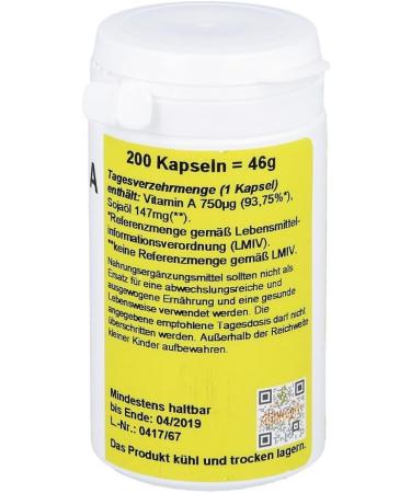 Buy Vitamin A Capsules 200 St - High-Quality Supplements for Healthy Vision | International Shipping Available - Buy Online on GoSupps.com