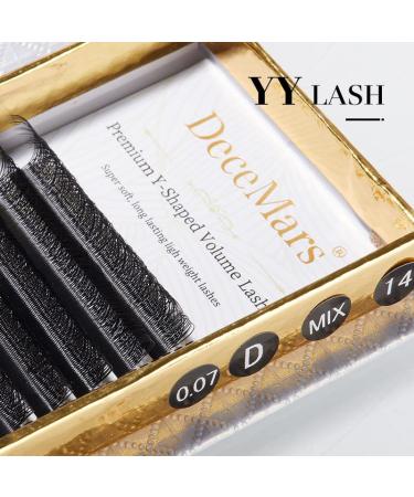 DeceMars YY Shape Black Brown Eyelashes Extensions C/D Curl | 8mm Black-D-0.07 - Buy Online on GoSupps.com