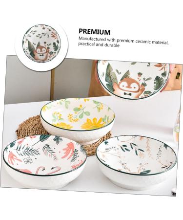Zerodeko Ceramic Soup Bowl Animals for Kids Asian Decor Ramen Bowls Snack Serving Bowl Baby Food Noodle Bowl 23X23X7.3CM Assorted Color - Buy Online on GoSupps.com