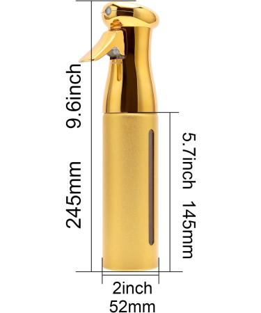 Salon Style Fine Mist Hair Spray Bottle 10 Oz - Gold | Continuous Aerosol-Free Water Mister for Hairstyling & Cleaning Solutions - Buy Online on GoSupps.com