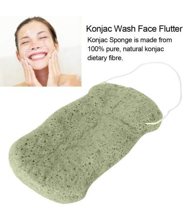 Konjac Bathing Peeling Sponge - 3 Pieces Gentle Natural Cleaning Body Massage Tool (Green) | Pure & Eco-Friendly - Buy Online on GoSupps.com