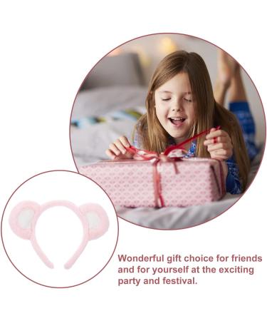 POPETPOP Bear Ears Headband Cute Chipmunk Ears Headband Soft Makeup Headband for Women Washing Face Animal Ears Hairband for Party Costume Decoration (pink) - Buy Online on GoSupps.com
