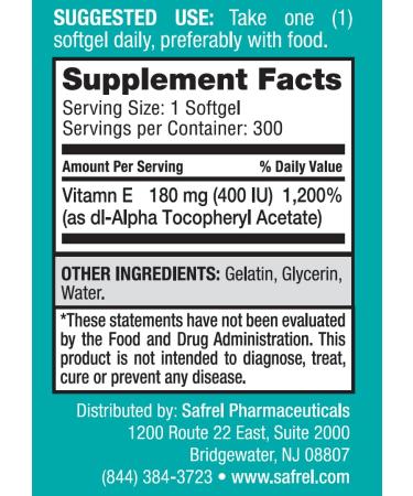 Vitamin E 400 IU dl-Alpha Dietary Supplement - 240 Softgels, Antioxidant Support - 240 Day Supply - Buy Online on GoSupps.com