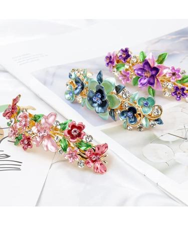 NAIHOD Vintage French Hair Barrettes - Luxurious Flower Leaf Butterfly Hair Clips - 3Pcs Bridal Hair Pins for Women & Girls - Wedding Party Jewelry - Buy Online on GoSupps.com