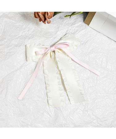 Limtula Pleated Trim Bowknot Shape Hairpin for Teenager Girl Elegances Charm Ribbon Hair Barrettes for Sweet Hair Styling Tool White 6 - Buy Online on GoSupps.com